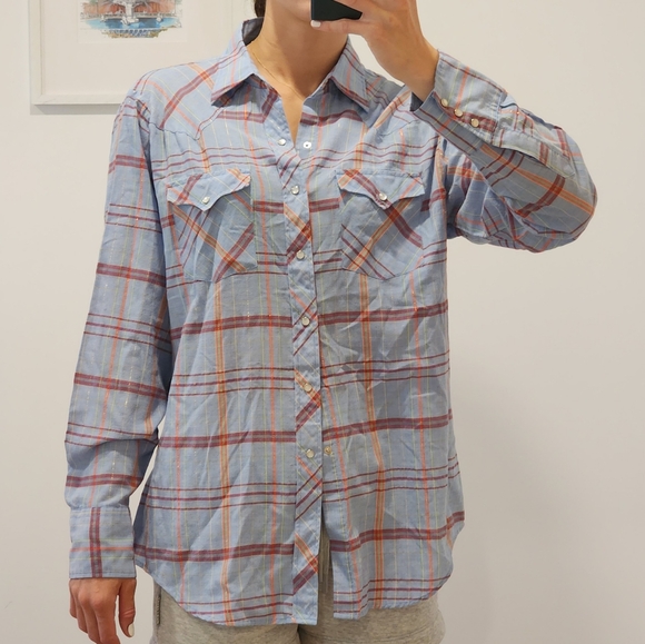 Authentic Western pearl button down shirt size L - Picture 1 of 2